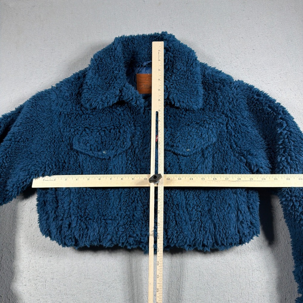 Levi Strauss and Co Sherpa‎ Trucker Jacket Women XS Cropped Faux Shearling Cozy - Picture 3 of 9